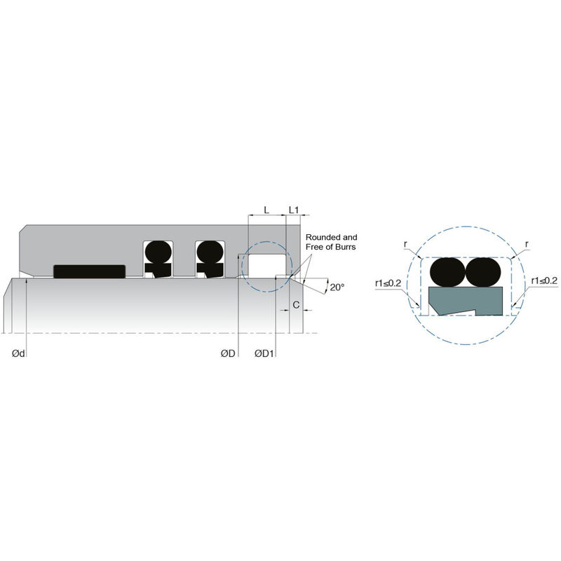 KL103 Tipos de vedação de limpador de PTFE Baixo atrito para cilindros pneumáticos