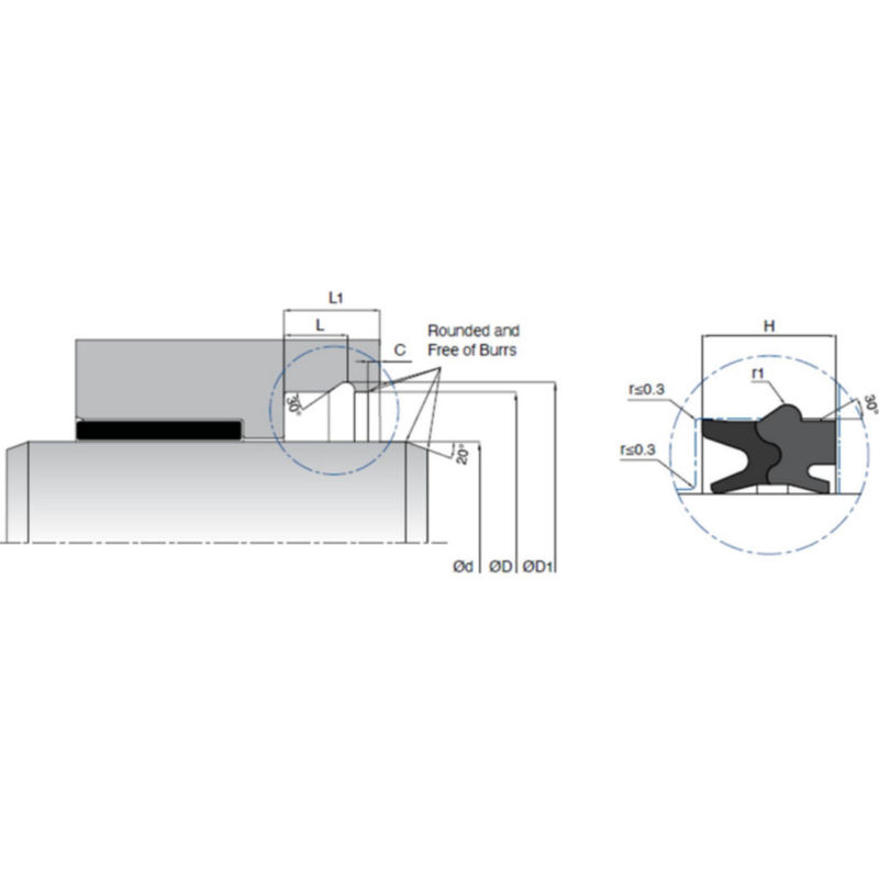 KL80 vedação pneumática do cilindro de barra material NBR / TPE com desempenho superior de limpeza