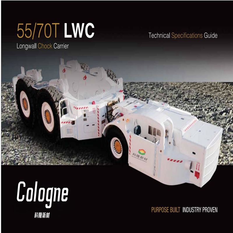 55/70T LWC Longwall Chock Carrier 10 Km/Hr 20 Km/Hr Para operações subterrâneas em minas de carvão
