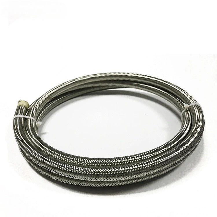 PTFE preto prata aço inoxidável trançado mangueira de linha de combustível estático livre carro de corrida aço trançado mangueira de combustível