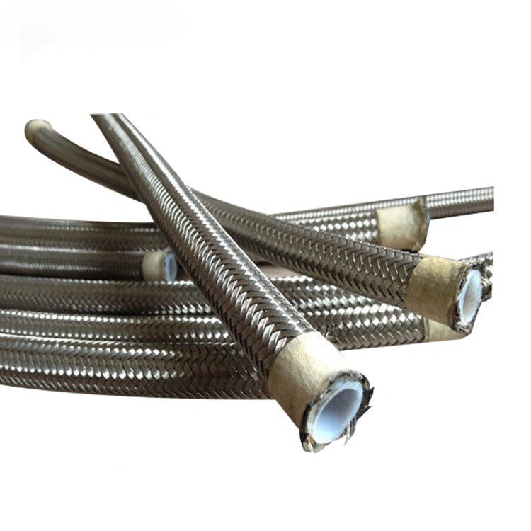 PTFE preto prata aço inoxidável trançado mangueira de linha de combustível estático livre carro de corrida aço trançado mangueira de combustível