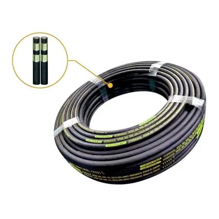 Máquina de enxaguar mangueira hidráulica En853 1sn com camada externa de óleo preto e camada interna resistente ao óleo