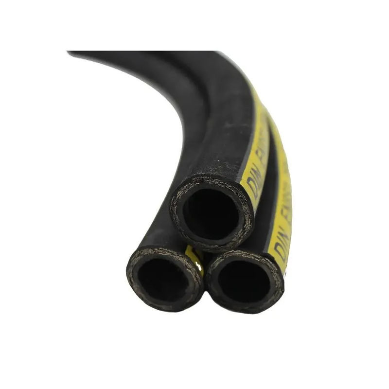 Máquina de enxaguar mangueira hidráulica En853 1sn com camada externa de óleo preto e camada interna resistente ao óleo